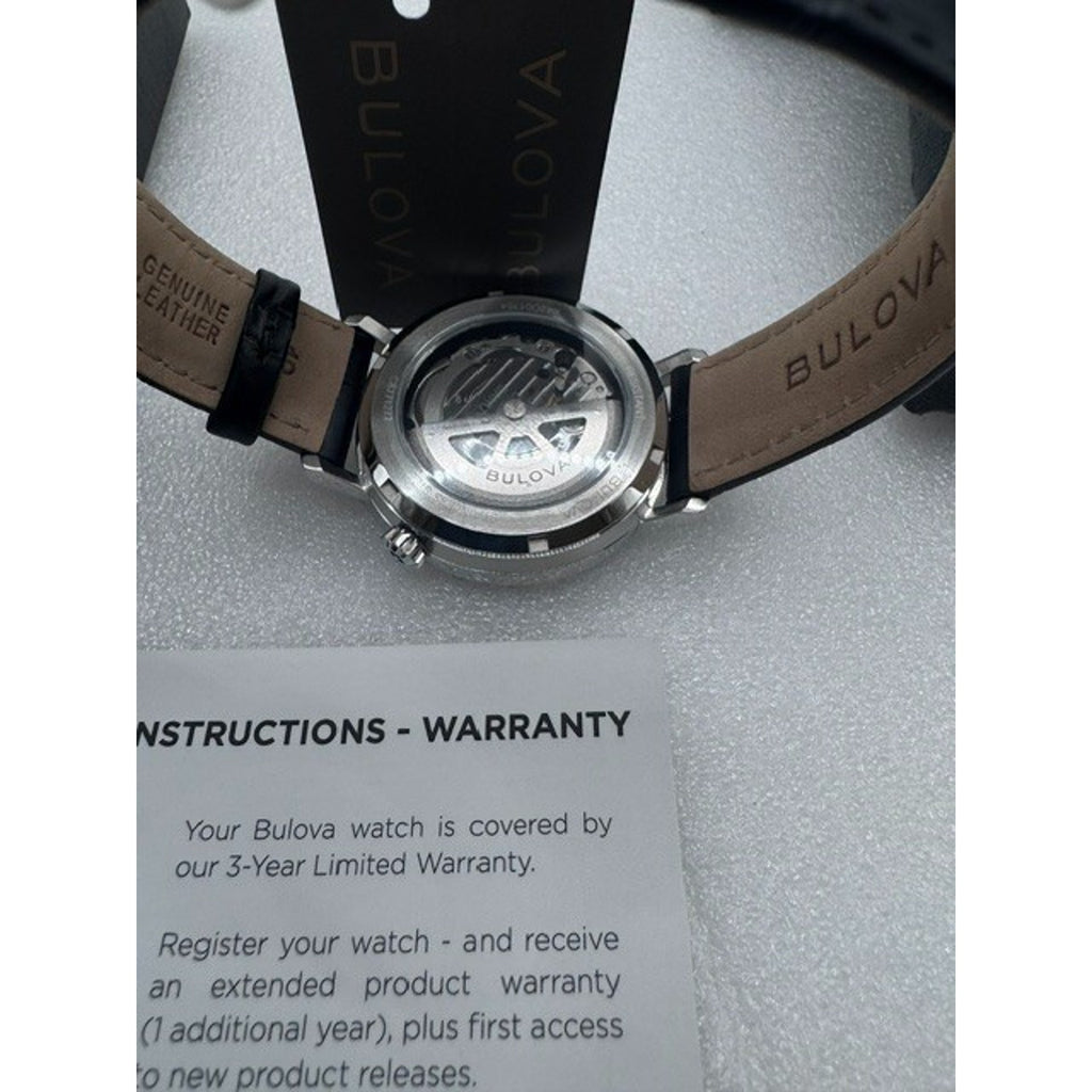 Bulova Aerojet Open Heart Automatic Blue Dial 38mm Classic Men's Watch 96A342