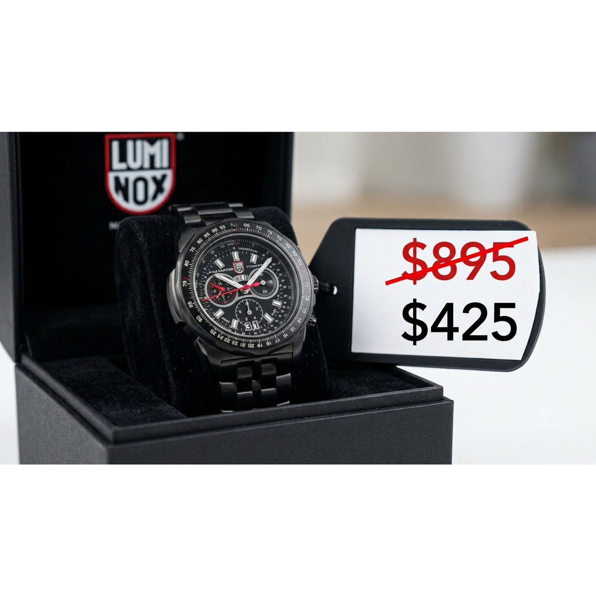 NEW Luminox F-22 Raptor Black Titanium Men's Quartz Watch XA.9272