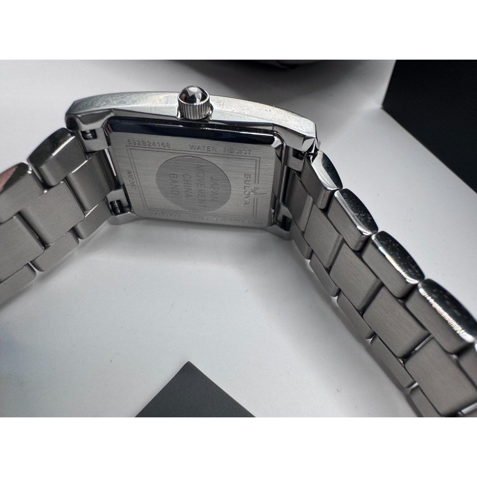 RARE Bulova Classic 96P262 Diamond Blue Dial Stainless Steel Women's Watch
