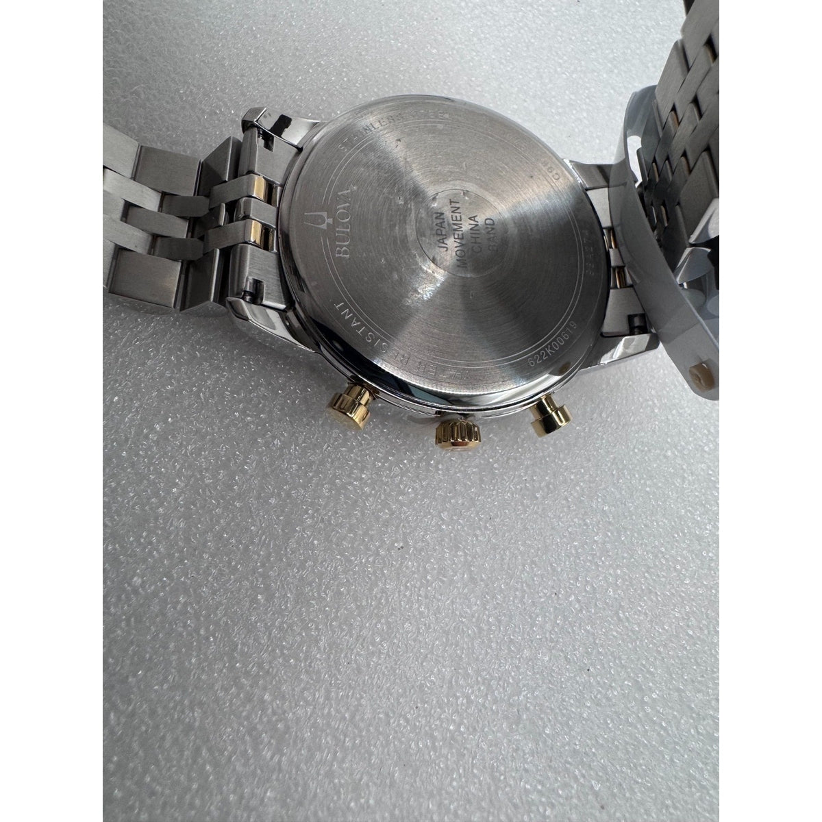 $425 Classic Bulova Chronograph Gold Two Tone 41mm Bracelet Watch 98A274