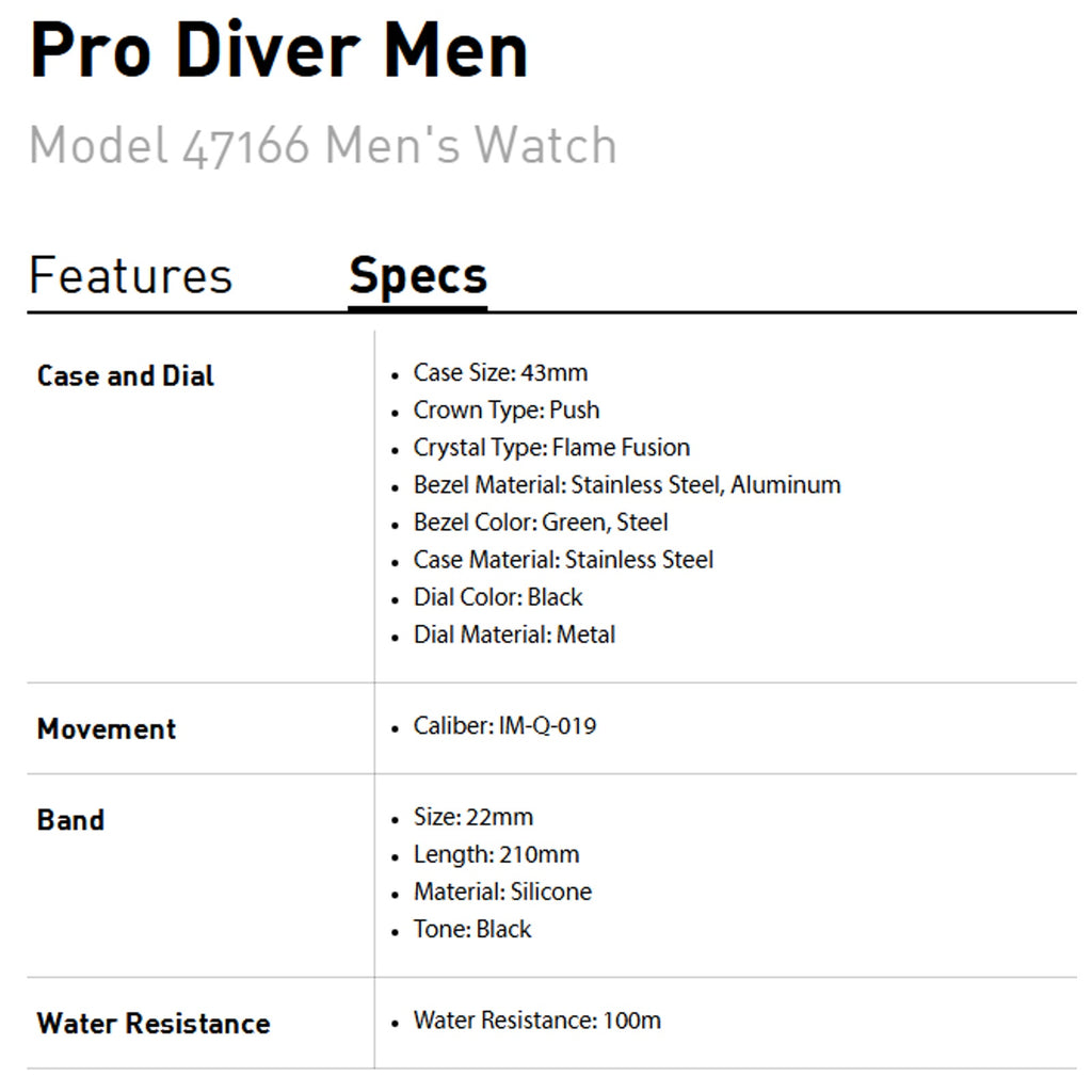 Invicta Pro Diver Shark 47166 43mm Green Bezel Black Dial Silicone Strap $249