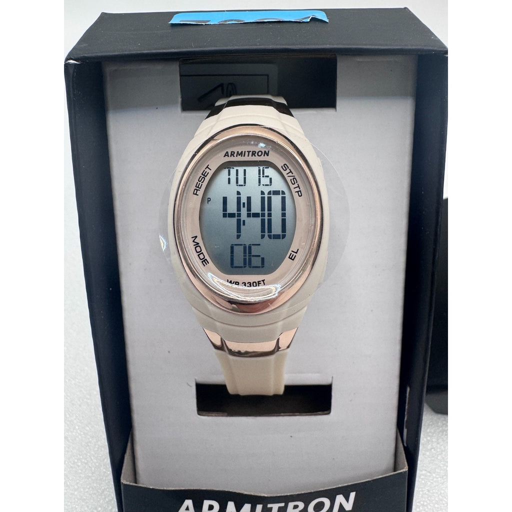 Armitron Pro Sport Watch MS061(R) beige gold WR 100m Alarm Chrono