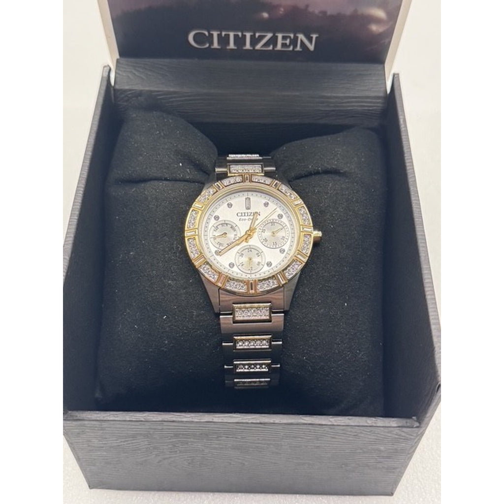 Citizen Eco-Drive Ladies Watch Two-Tone Stainless Steel Crystal Accents