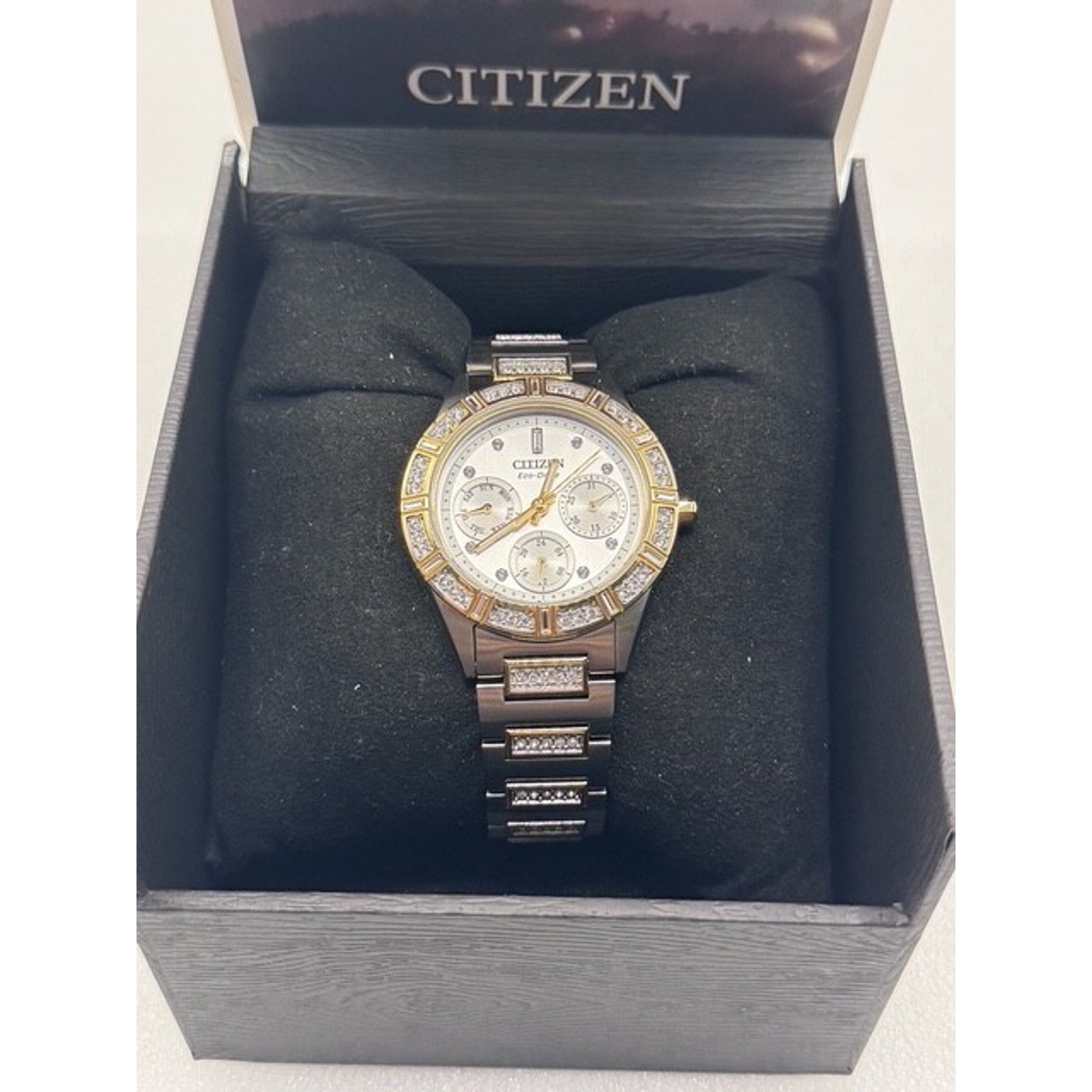 Citizen Eco-Drive Ladies Watch Two-Tone Stainless Steel Crystal Accents