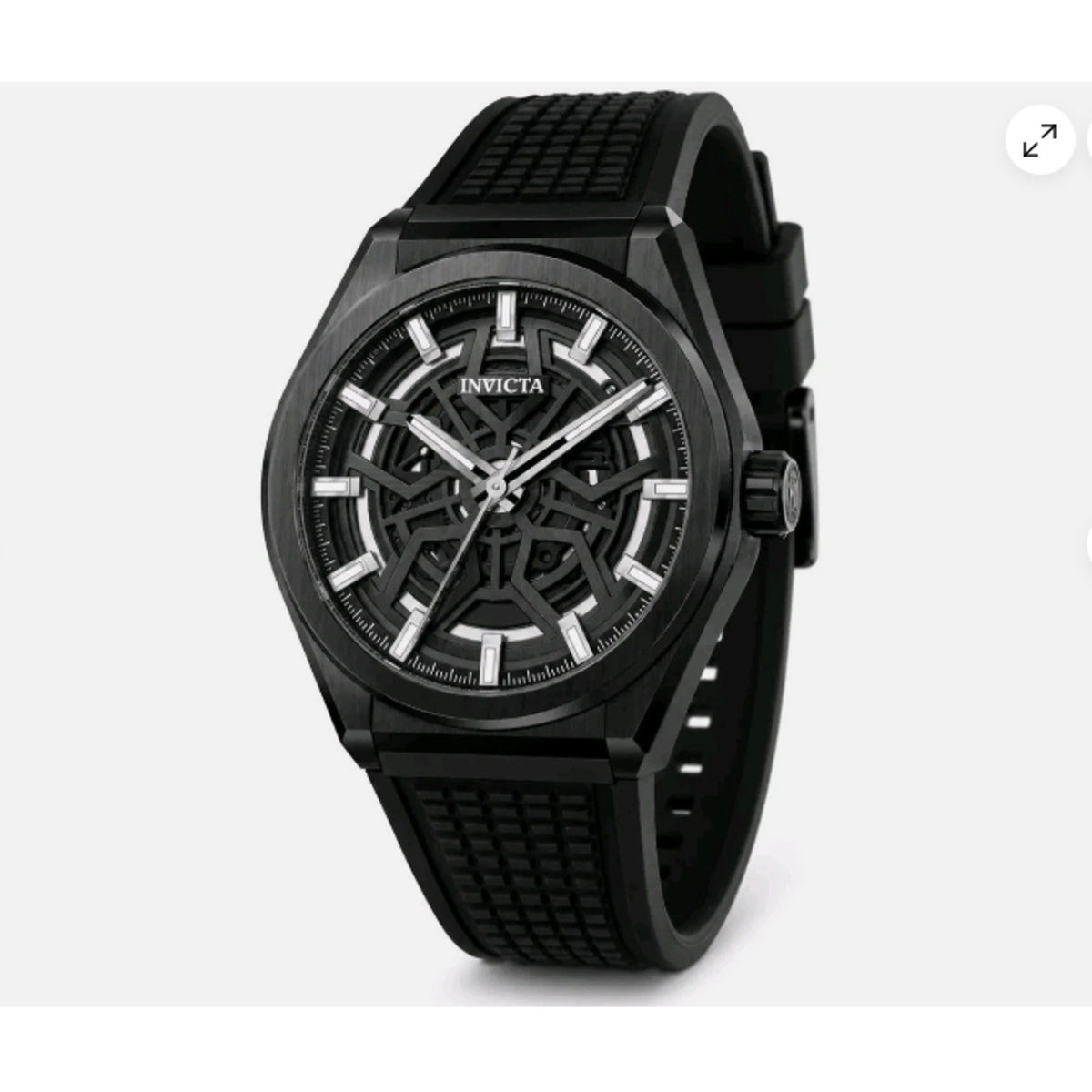 Invicta Speedway Rim Men's Watch - 46mm 70057 Black W/Black Silicone Band New