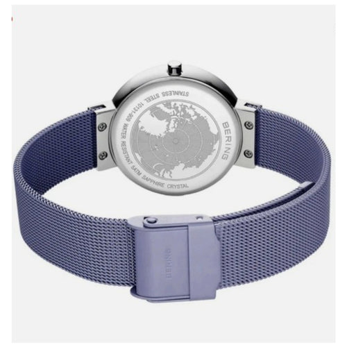 Bering Women's Watch Classic 10131-909 Lavender Dial Mesh Stainless Steel MSRP $199