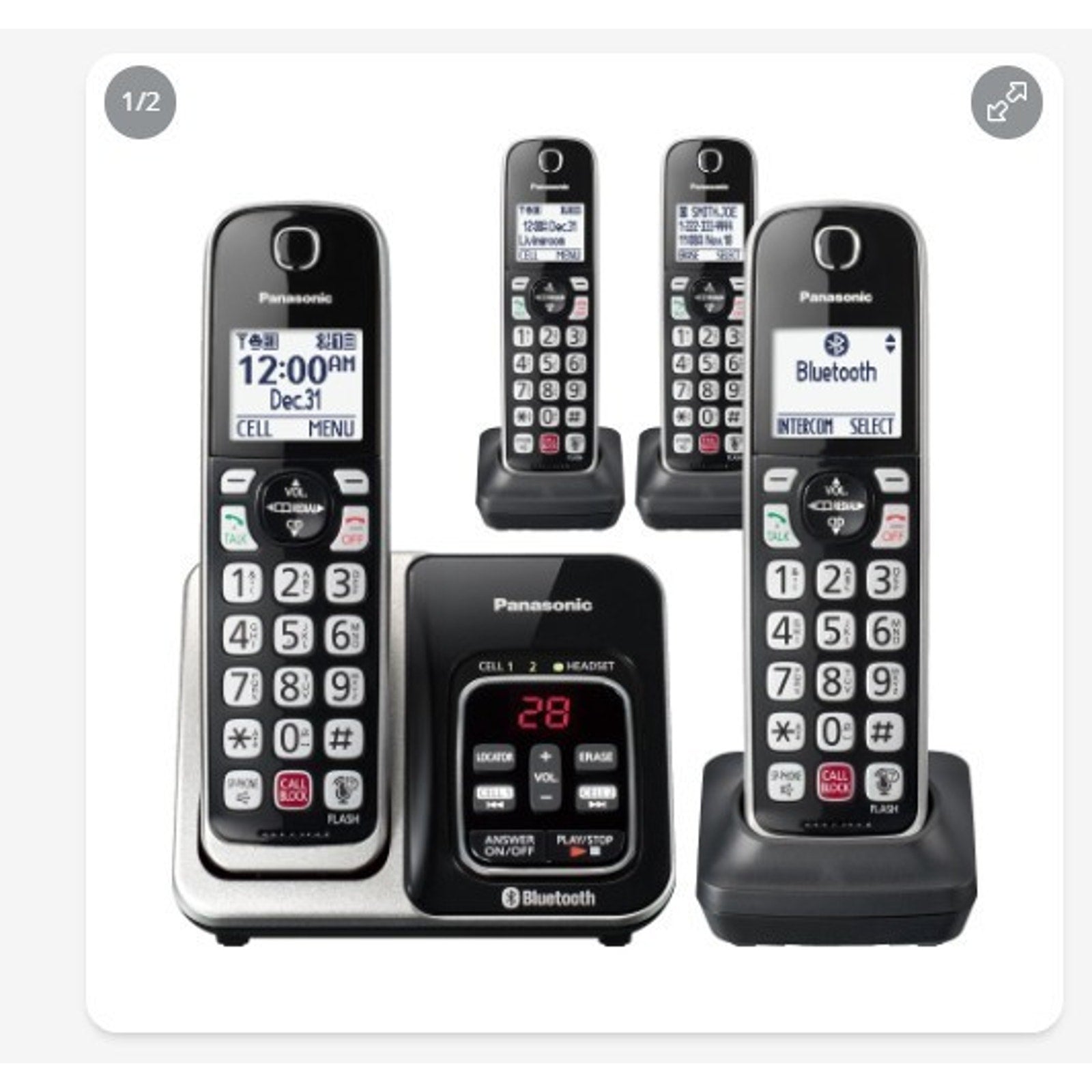 NEW Panasonic 4 Cordless Handsets Model KX-TGD864 S | Silver