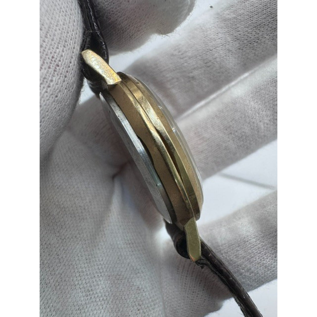 Vintage 1980s Sekonda 17 Jewels USSR Manual Wind Date Gold Plated Watch Running