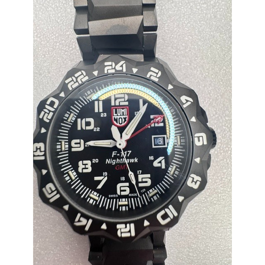 NEW Luminox F-117 Nighthawk GMT Gunmetal Divers Quartz Men's Watch XA.6422