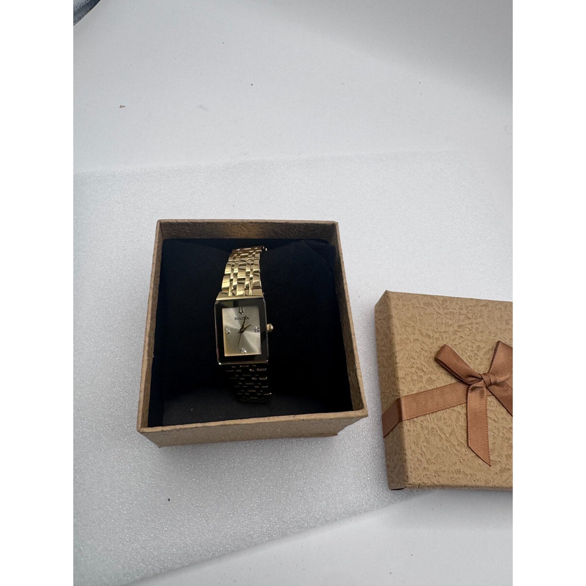 Bulova Modern Store Display Women's Gold Tone Gemmed Quartz Watch 97P140