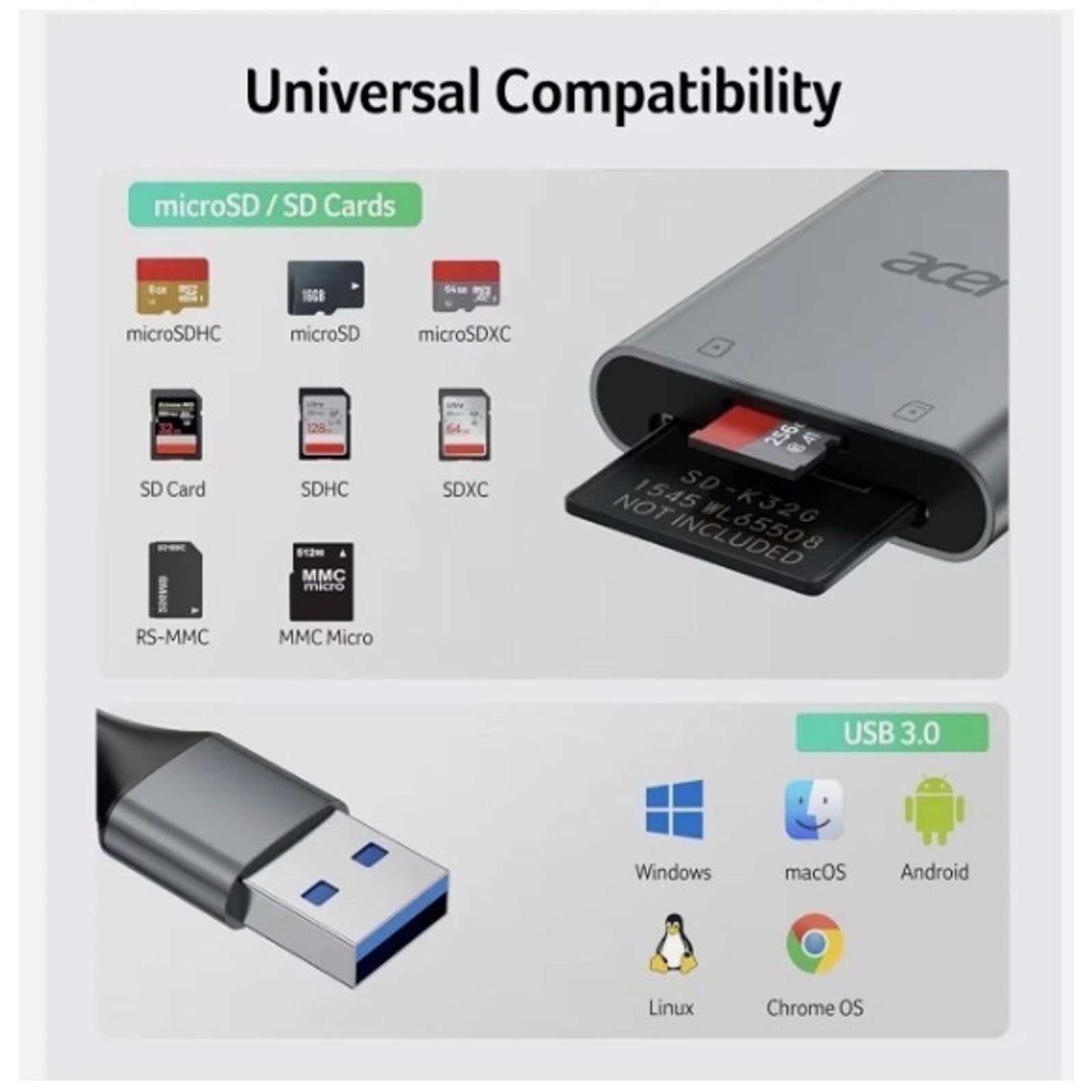 Acer USB 3.0 SD Card Reader ODK550