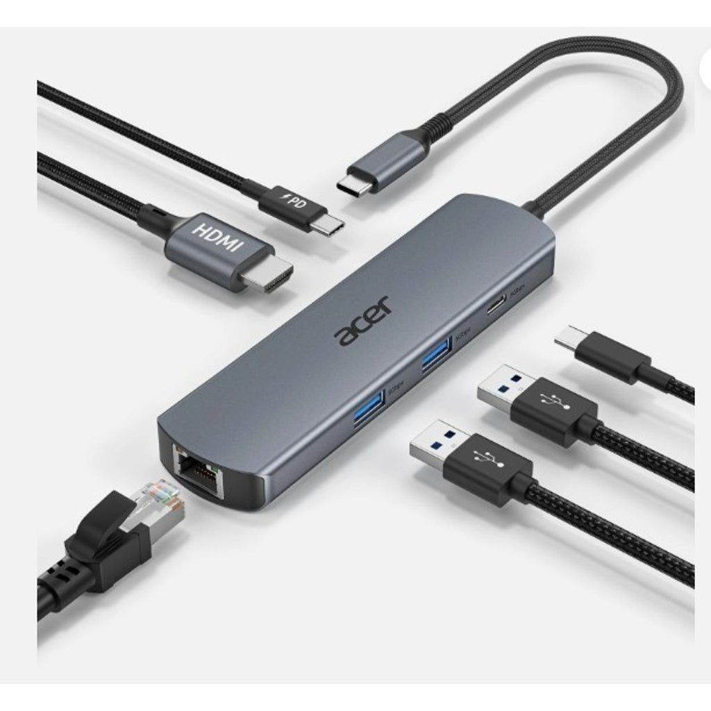 6 in 1 USB C Hub with Ethernet 4K@60Hz USBC to HDMI Multiport Adapter 100W PD