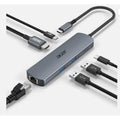 6 in 1 USB C Hub with Ethernet 4K@60Hz USBC to HDMI Multiport Adapter 100W PD
