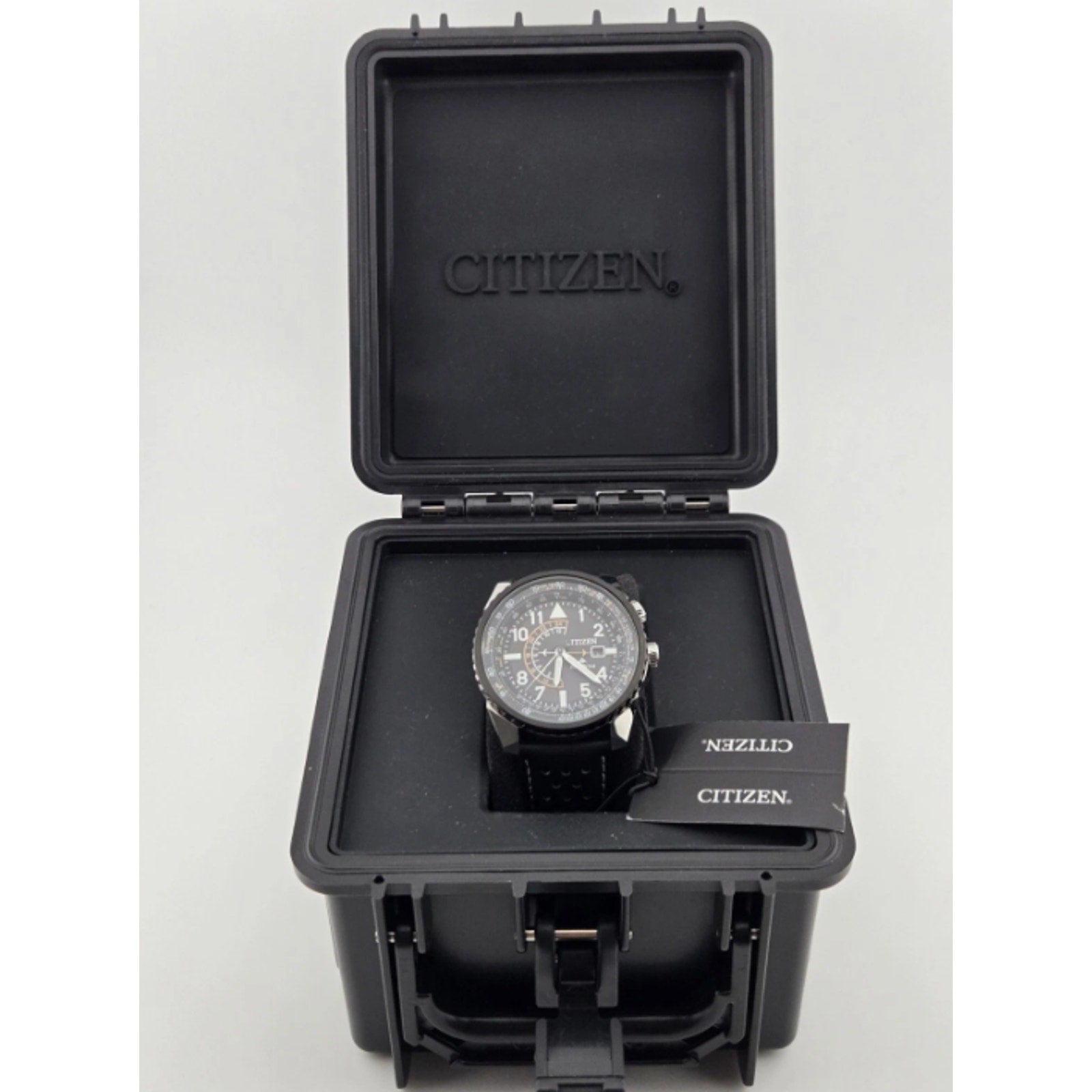 Citizen Eco-Drive Promaster Nighthawk Quartz Leather Band Men's Watch BRAND NEW