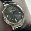 Bulova Mens Watch 98D162 Quartz Gunmetal Black Diamond Dial Stainless Steel 41mm