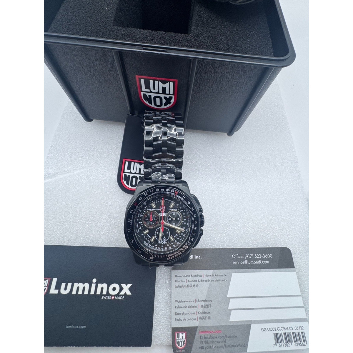 NEW Luminox F-22 Raptor Black Titanium Men's Quartz Watch XA.9272