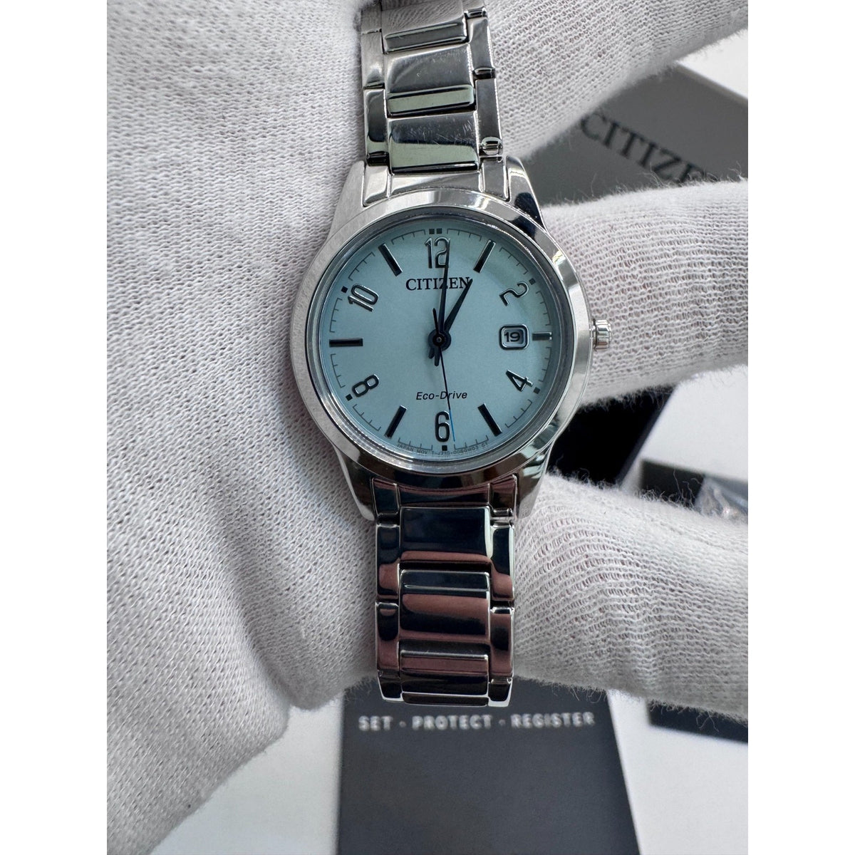 Citizen Lady Eco-Drive Green Dial Watch FE1241-71X