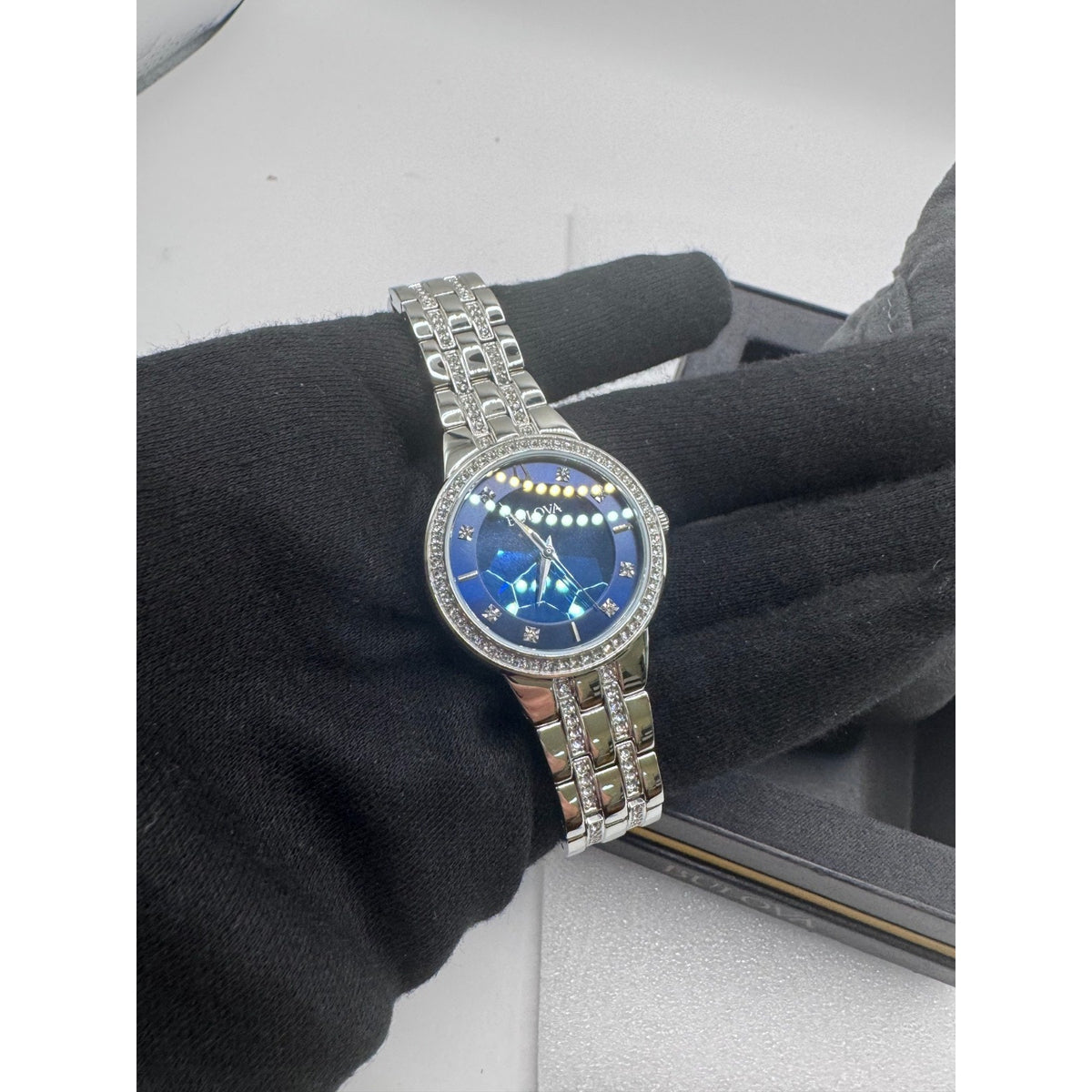 Bulova Ladies Phantom Quartz Crystal Blue Dial Watch - 96L276 NEW