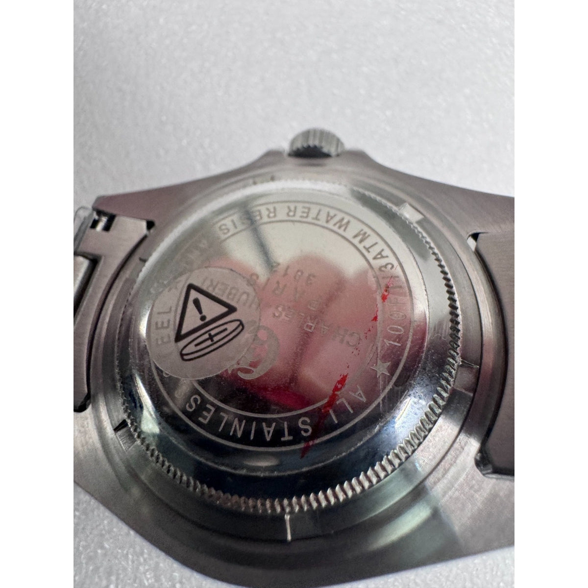 Charles-Hubert Blue Diver Paris Mens Stainless Steel Quartz Watch #3812