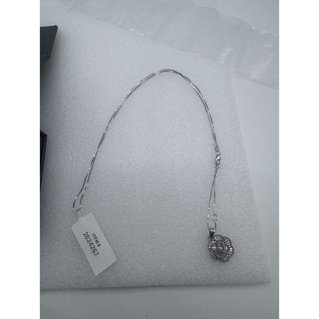 White Gold Diamond Cut Floral Pendant from Costco 14 Karat