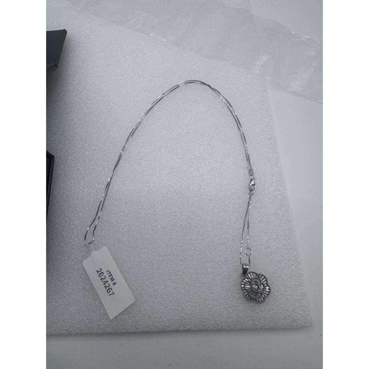 White Gold Diamond Cut Floral Pendant from Costco 14 Karat