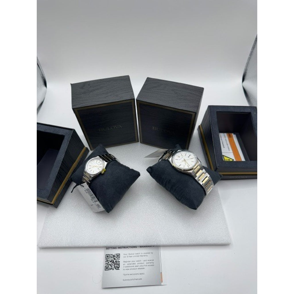 Bulova Couple Watch Classic Two Tone Stainless Steel Quartz Her & His Matching