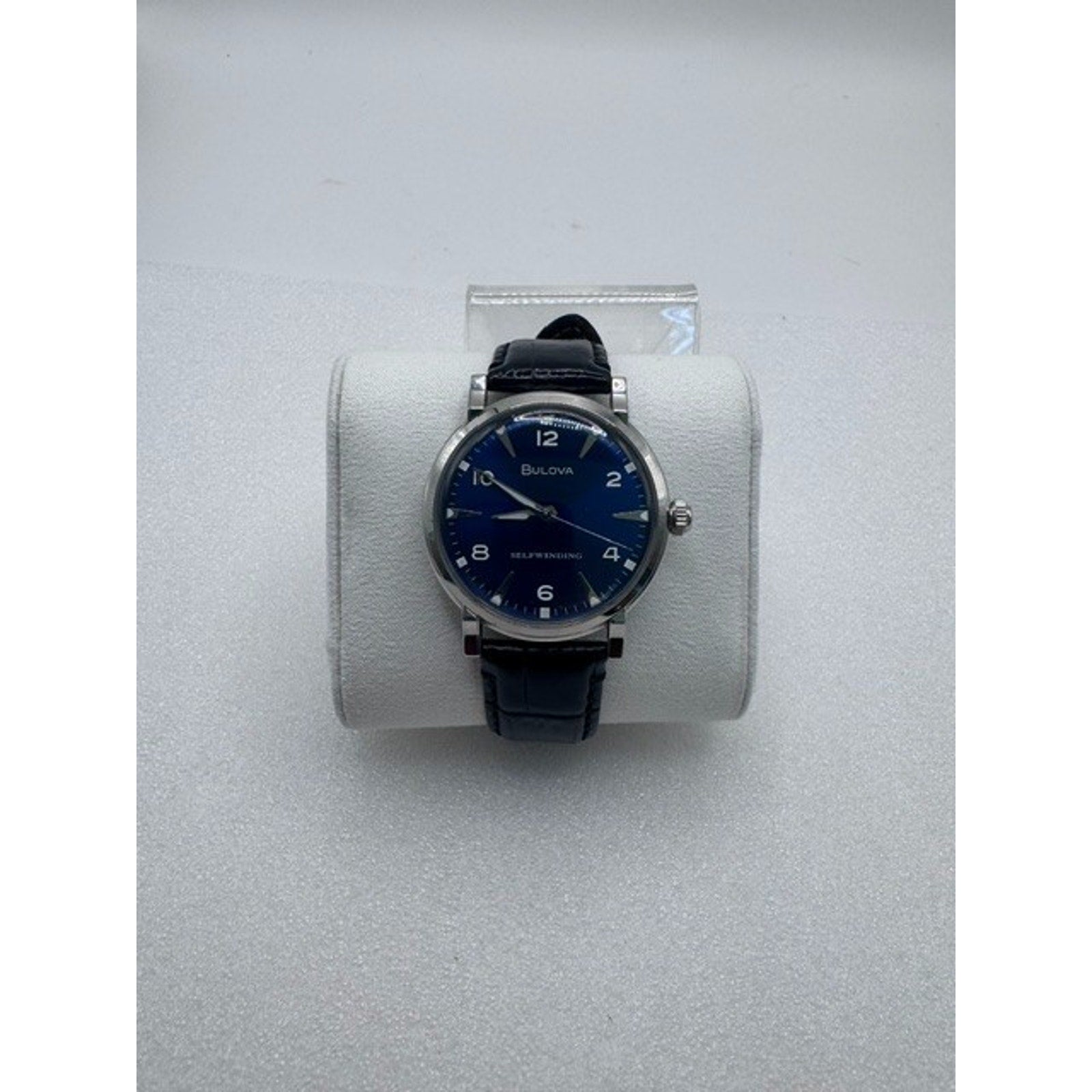 Bulova 96A242 Classic Automatic Blue Dial Leather Strap Selfwinding Watch $499