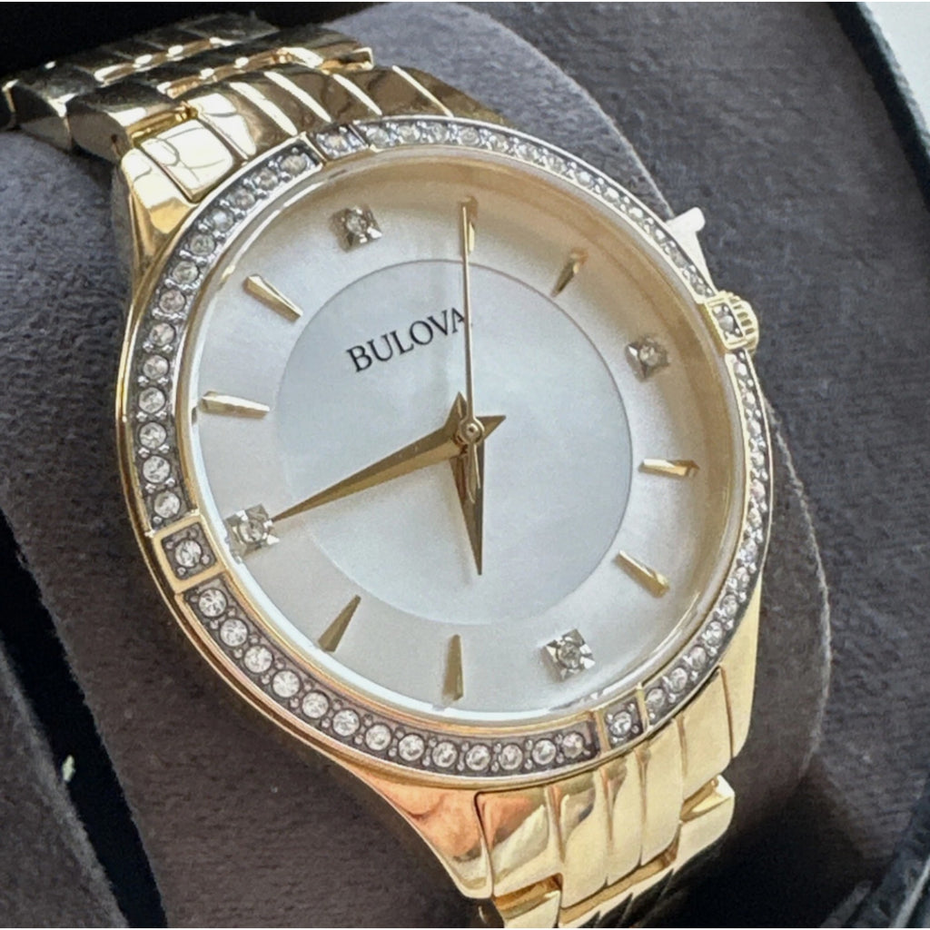 Bulova Women's Quartz Gold-Tone Watch 32mm 98L274 $365 MSRP