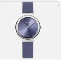 Elegant SWAROSKI Bering Women's Watch Classic Lavender Dial Stainless Steel