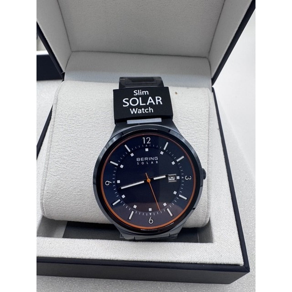 Bering Slim Solar Black Dial 42mm 5ATM Men s Watch 14442-797 MSRP $279