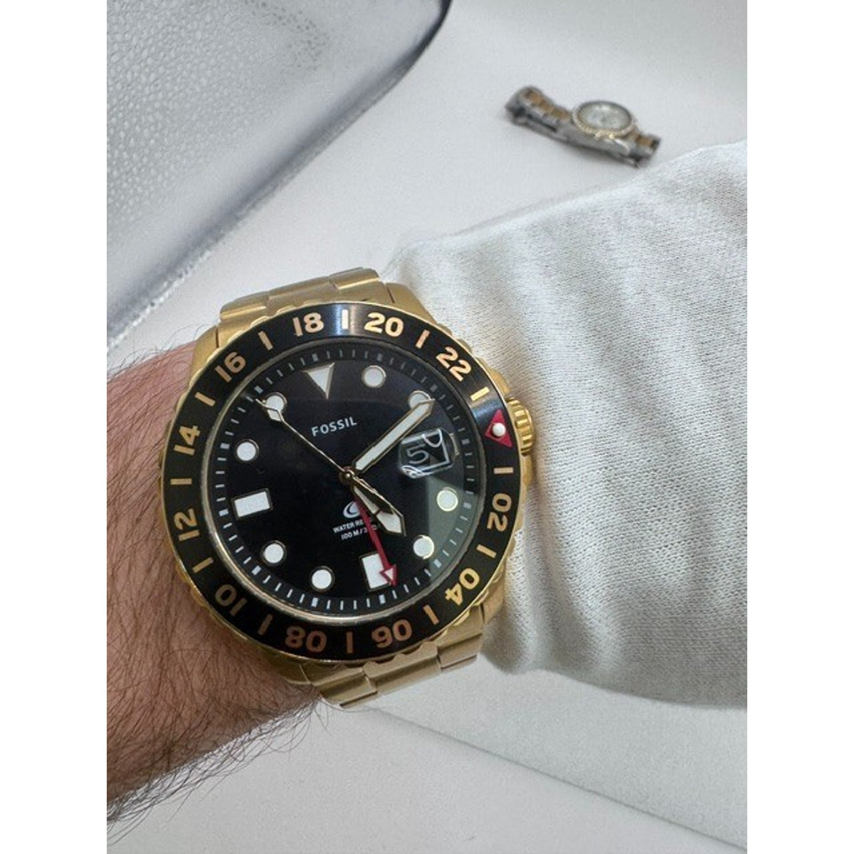 Fossil Blue Gmt Black Dial Men's Watch FS5990 New no tags