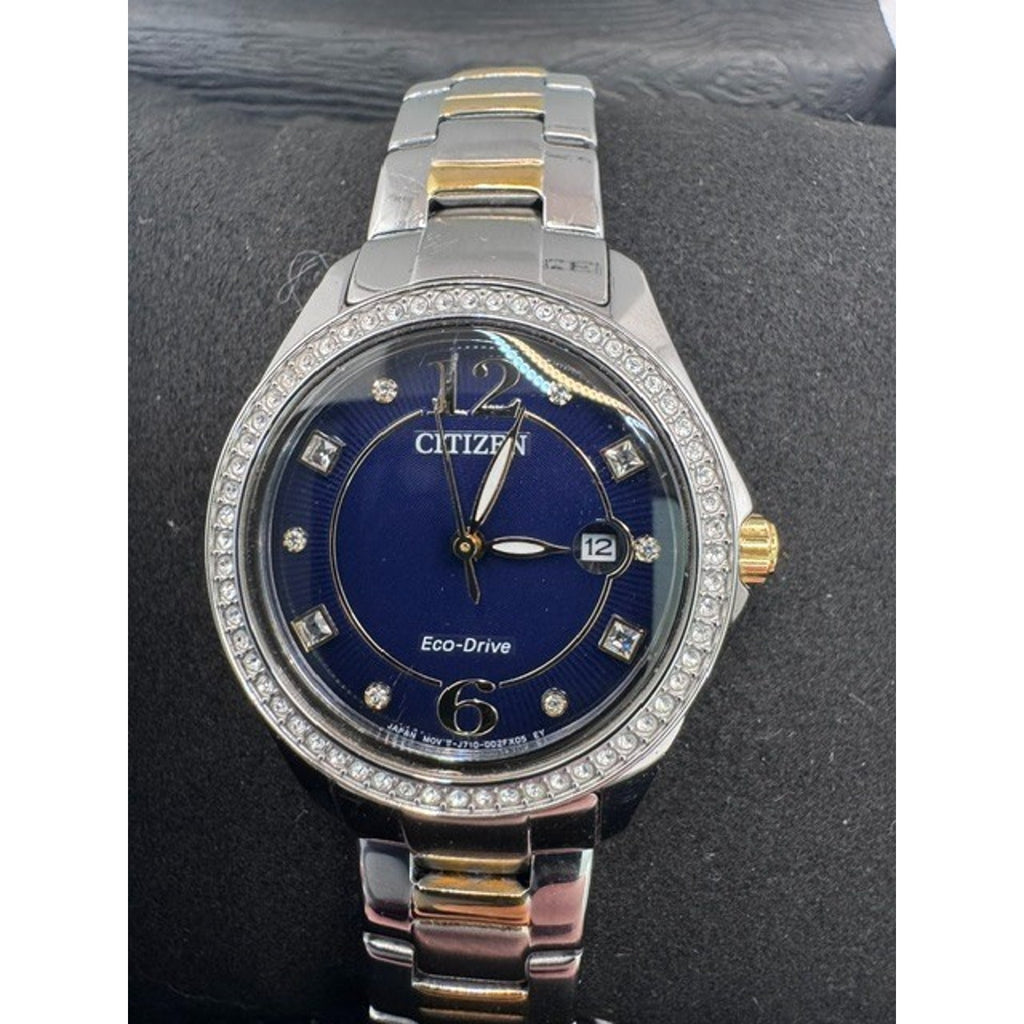 Citizen FE1146-71L Eco-Drive Two-Tone Crystal Diamond Ladies Watch 29mm
