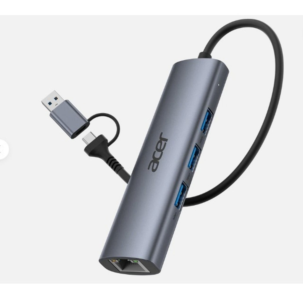 Acer Usb To Ethernet Adapter Usbc Hub Ethernet 1Gbps 3Usb 3.0 Aluminum Heat