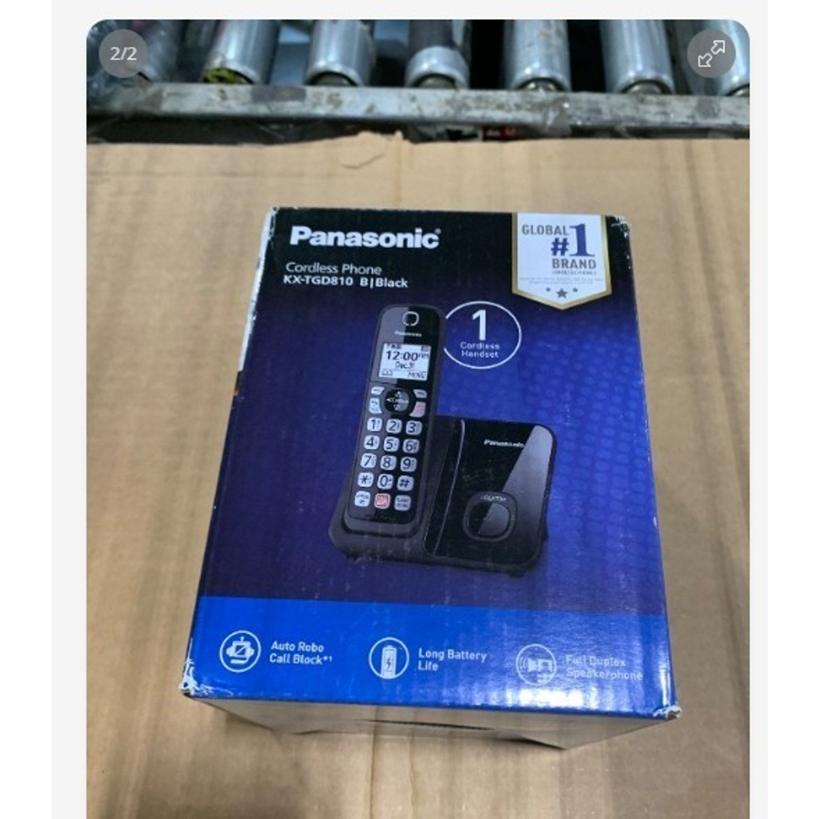 Panasonic Cordless Phone Auto Call Block 1 Handset Black KX-TGD810B New