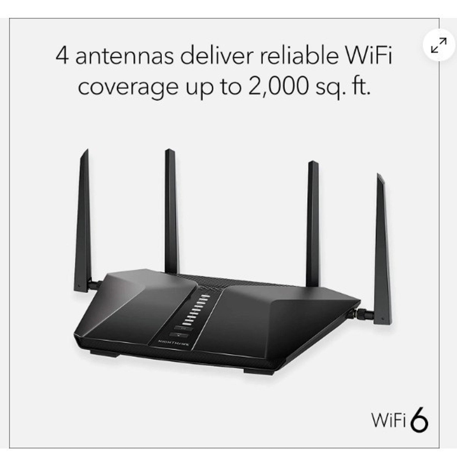 NETGEAR Nighthawk AX6 6-Stream AX5400 WiFi 6 Dual-Band Router Black RAX50-100NAS