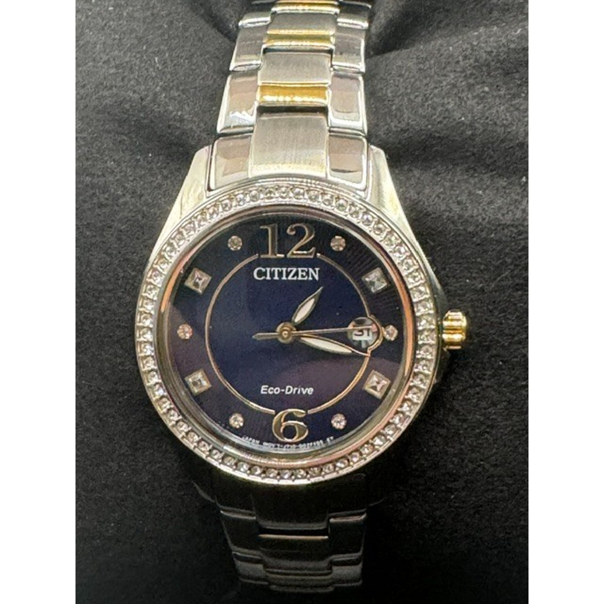 Citizen FE1146-71L Eco-Drive Two-Tone Crystal Diamond Ladies Watch 29mm