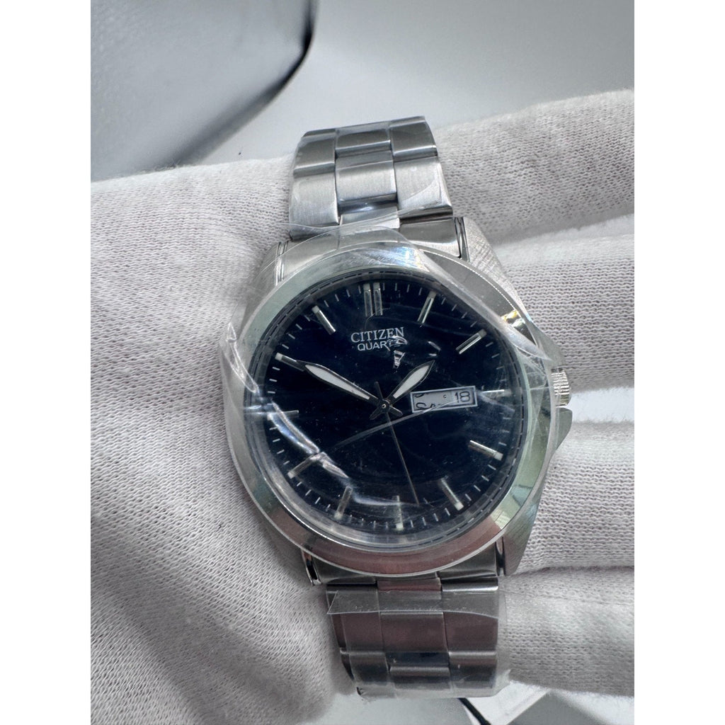 NEW W STICKERS Citizen Quartz Blue Dial Stainless Steel Men's Watch BF0580-57L