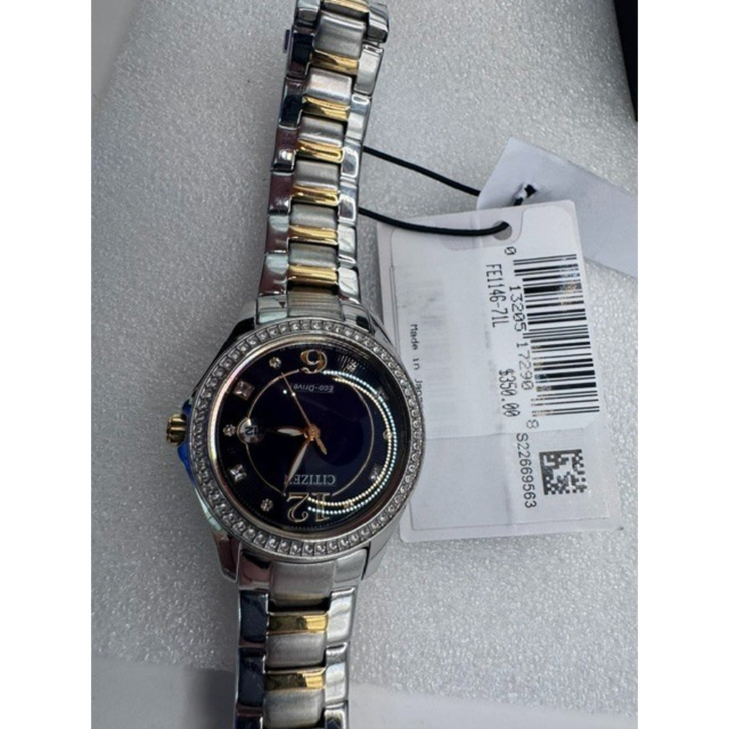 Citizen FE1146-71L Eco-Drive Two-Tone Crystal Diamond Ladies Watch 29mm