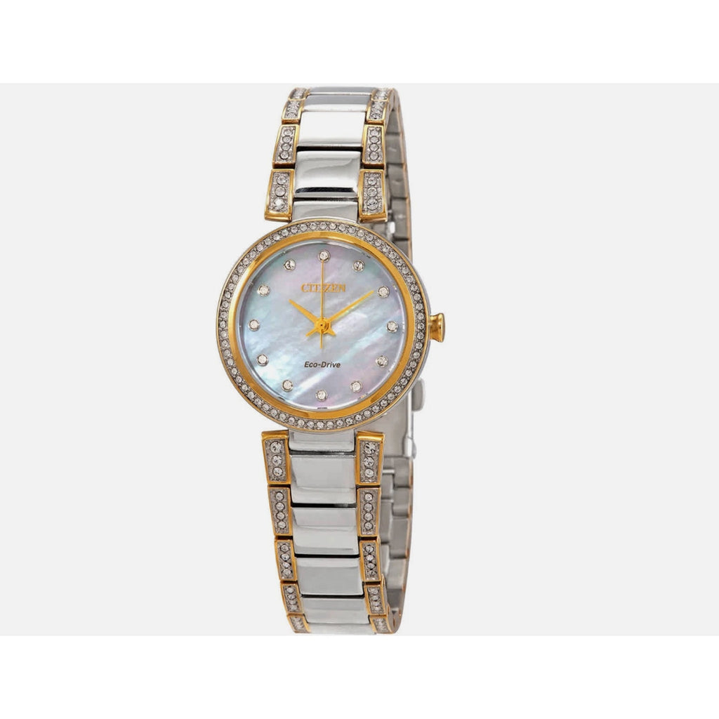 RARE Citizen Silhouette Crystal MOP Dial Ladies Watch EM0844-58D