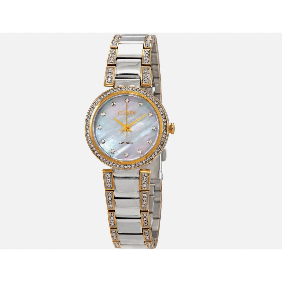 RARE Citizen Silhouette Crystal MOP Dial Ladies Watch EM0844-58D