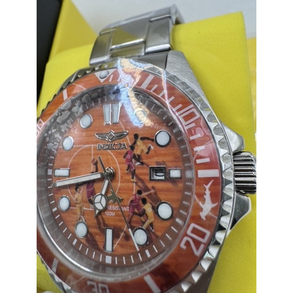invicta pro diver visions Basketball 43mm quartz 100m orange dial ss 51057