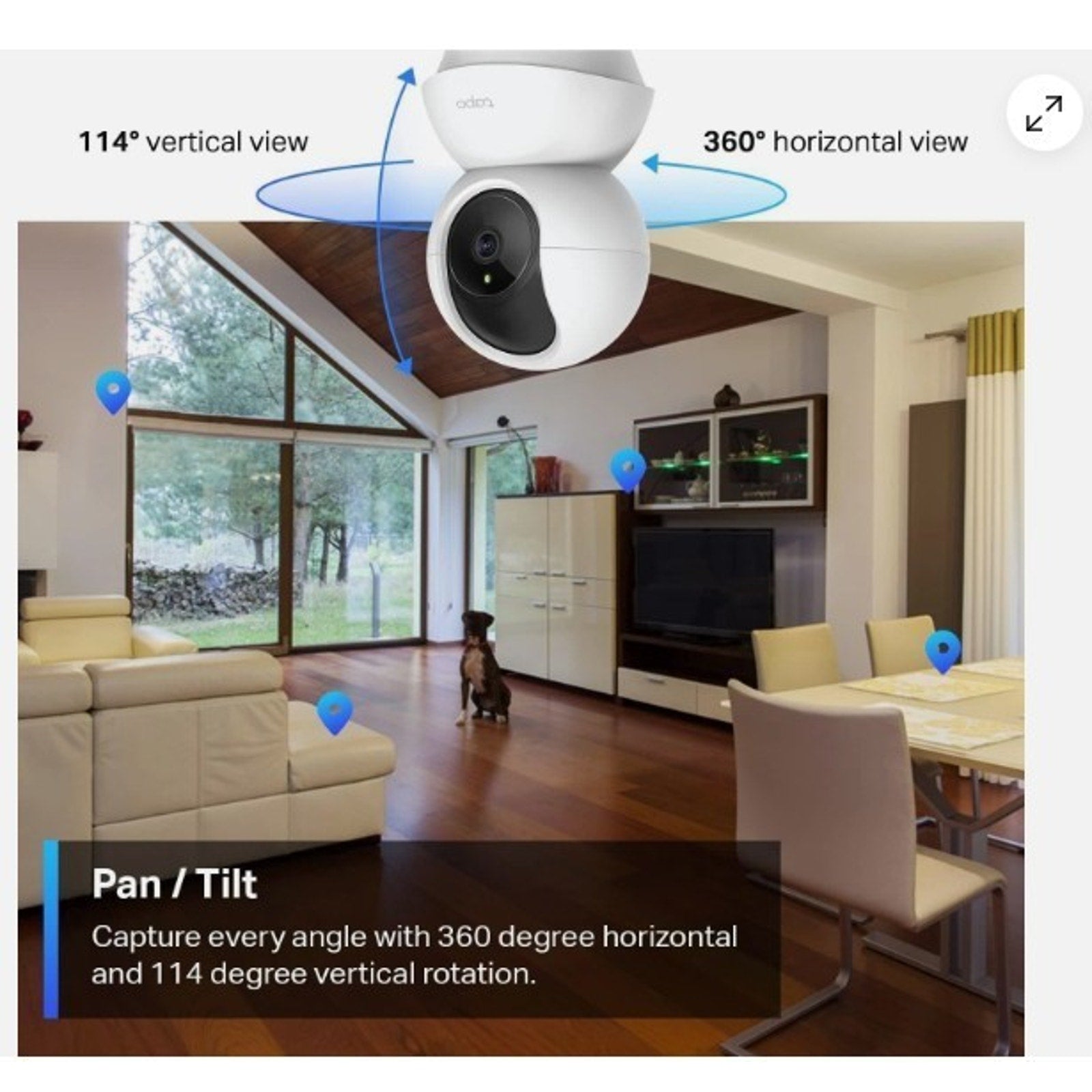 TP-Link Tapo C210 2K Pan Tilt Camera 2-Way Audio, Night Vision for Baby Monitor