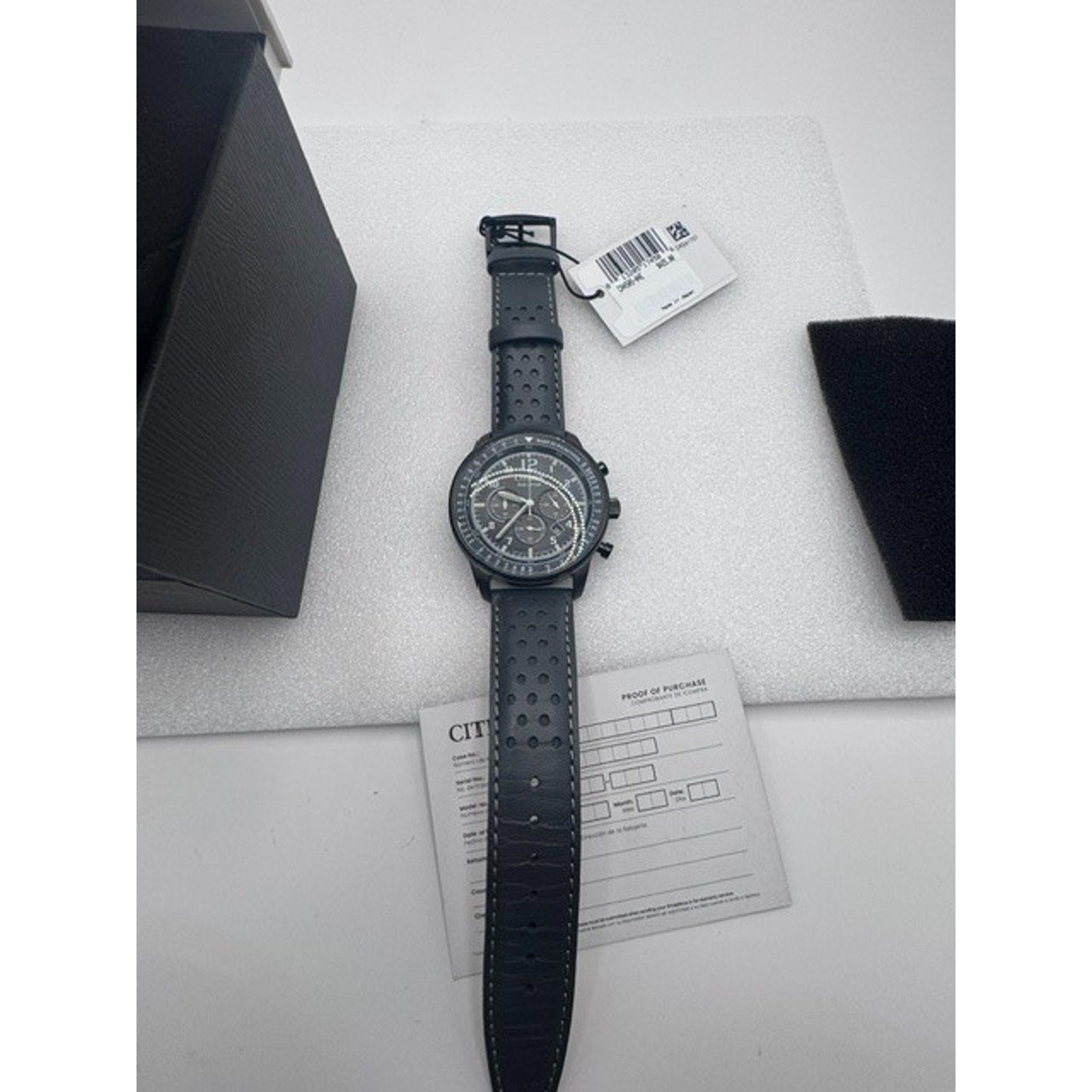 Citizen Eco-Drive Sport Casual Black Gray Mens 44mm Chronograph Watch CA4505-04E