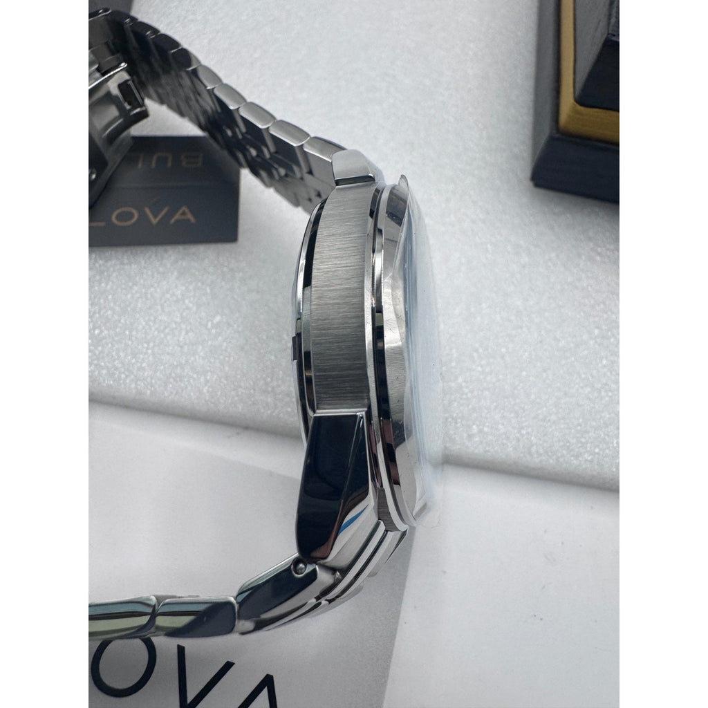NEW Bulova Sutton Stainless Steel Light Blue Dial Men's Automatic Watch, 41mm