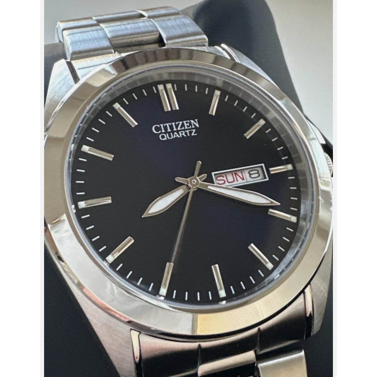 NEW W STICKERS Citizen Quartz Blue Dial Stainless Steel Men's Watch BF0580-57L