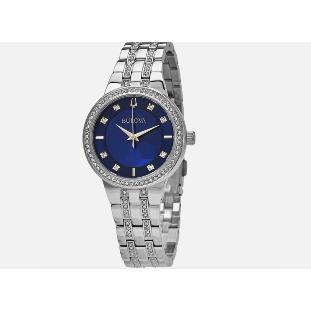 Bulova Ladies Phantom Quartz Crystal Blue Dial Watch - 96L276 NEW