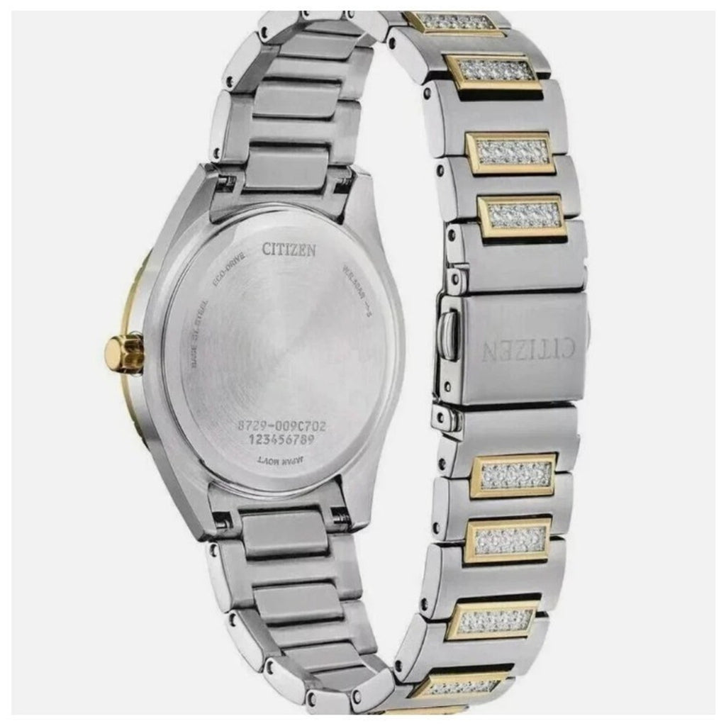Citizen Eco-Drive Ladies Watch Two-Tone Stainless Steel Crystal Accents