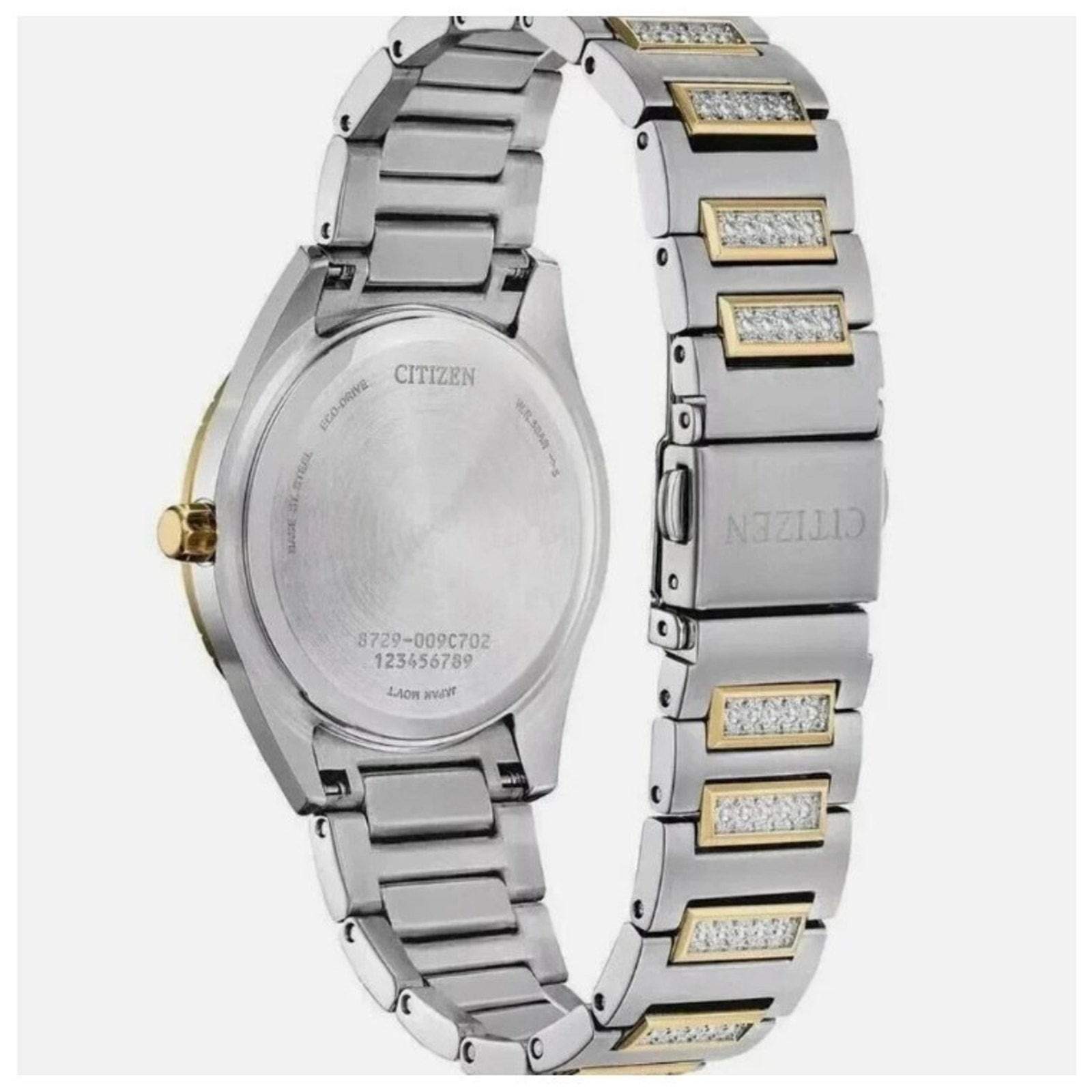 Citizen Eco-Drive Ladies Watch Two-Tone Stainless Steel Crystal Accents