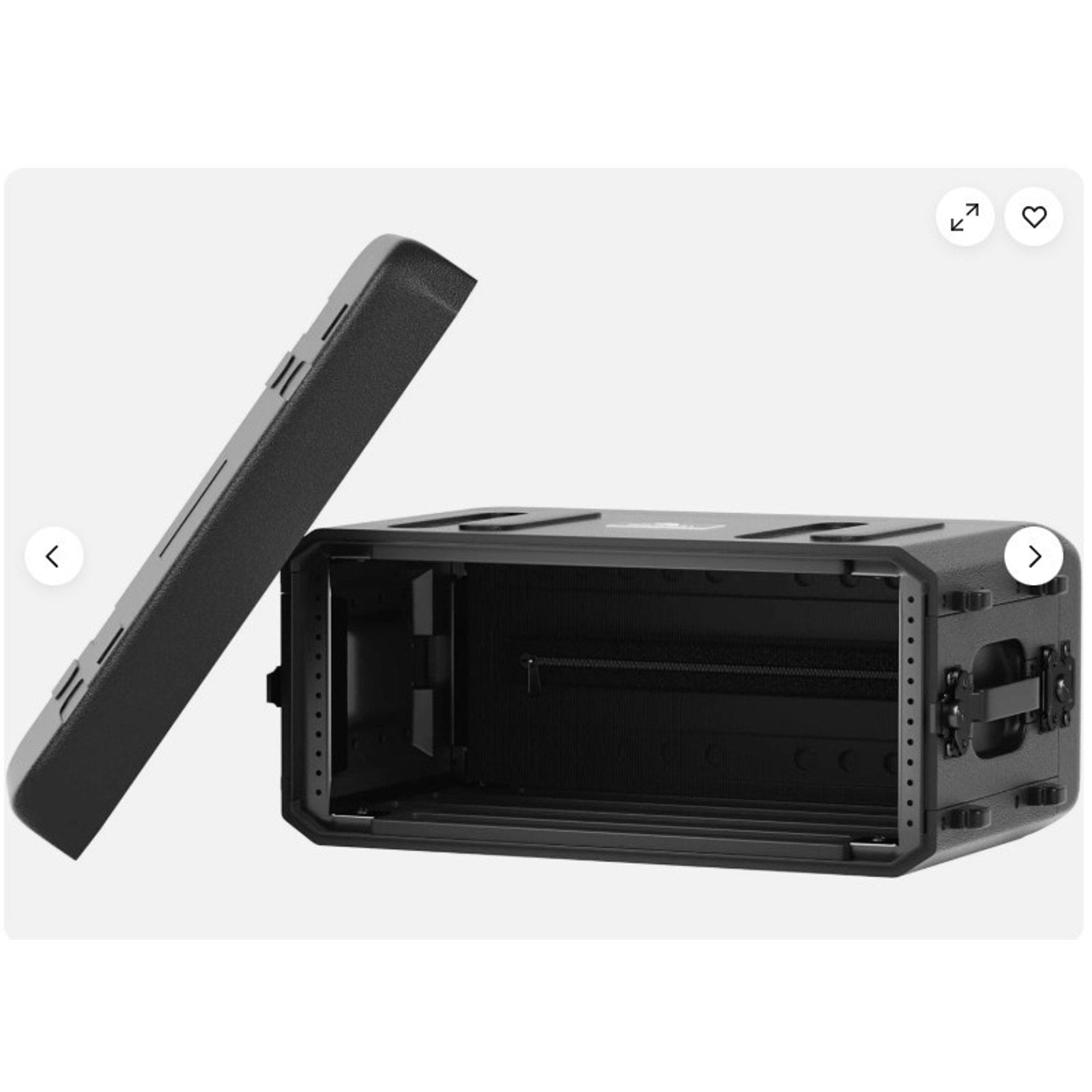 Phenyx Pro PRCSE-4U Shallow Rack Case, 19" Rackmount Road Case, Detachable Front