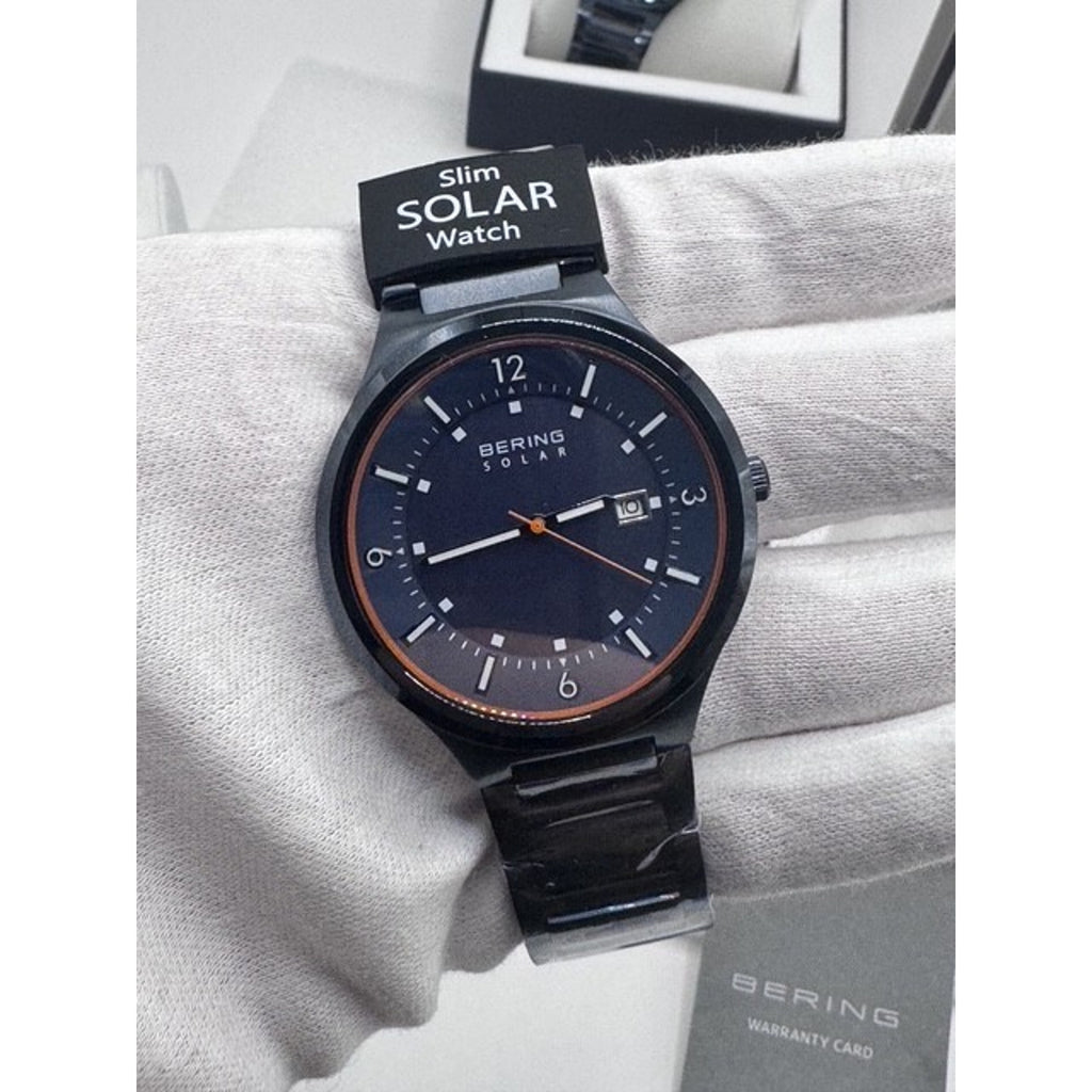Bering Slim Solar Black Dial 42mm 5ATM Men s Watch 14442-797 MSRP $279